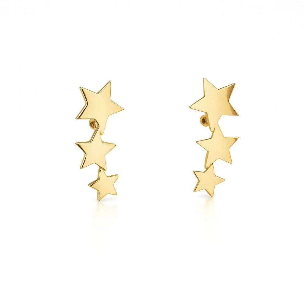 EBC0114-01-9ct-yellow-gold-20mm-drop-triple-star-polished-earrings-front-image