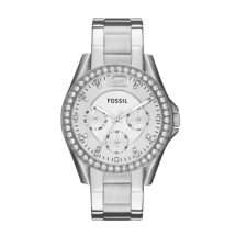 Fossil Womens Reily CZ Bezel Sports Steel Watch ES3202