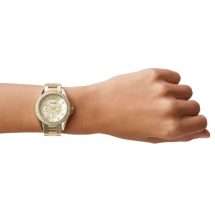 Fossil Womens Reily Gold Bracelet CZ Bezel Watch ES3203