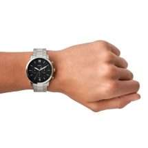Fossil Mens Neutra Steel Black Dial Watch FS5384