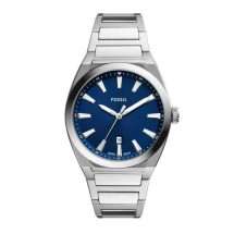 Fossil Mens Everett Steel Blue Dial Watch FS5822