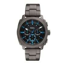 Fossil Mens Machine Dark Steel Black Dial Watch FS6098