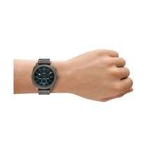 Fossil Mens Machine Dark Steel Black Dial Watch FS6098