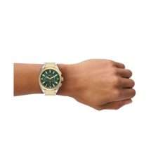 Fossil Mens Everett Gold Steel Green Dial Watch FS6106