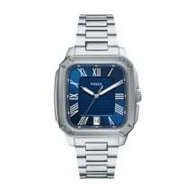 Fossil Mens Crosby Steel Blue Dial Watch FS6121