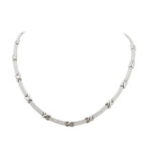Sterling Silver Kiss Link CZ Joining Links Necklet