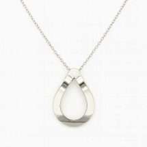 Sterling Silver Polished Open Drop Pendant And Chain