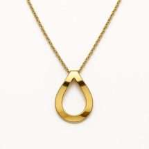 Sterling Silver Polished Gold Open Drop Pendant