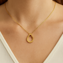Sterling Silver Polished Gold Open Drop Pendant