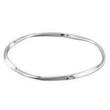 Sterling Silver 3mm Wide Twist Polished Bangle