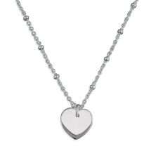 Sterling Silver Bobble Station Chain Heart Pendant