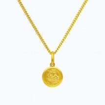 Sterling Silver 10mm Gold Saint Christopher Medal