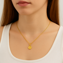Sterling Silver 10mm Gold Saint Christopher Medal