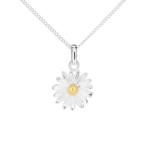 Sterling Silver Daisy Gold Centre Pendant