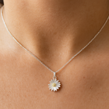 Sterling Silver Daisy Gold Centre Pendant