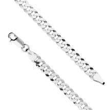 Sterling Silver 5mm Wide Flat Curb Link 20 Inch Chain