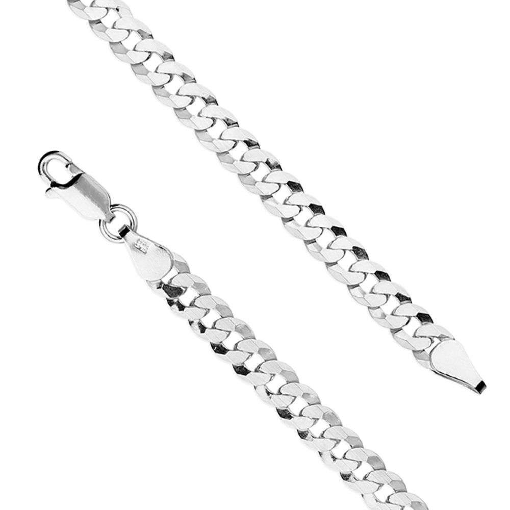 H5210-51 Sterling silver 20 inch flat curb 5mm wide links chain front image