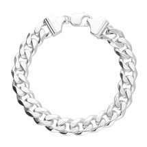 Sterling Silver 13mm Heavy Curb Link 22cm Bracelet