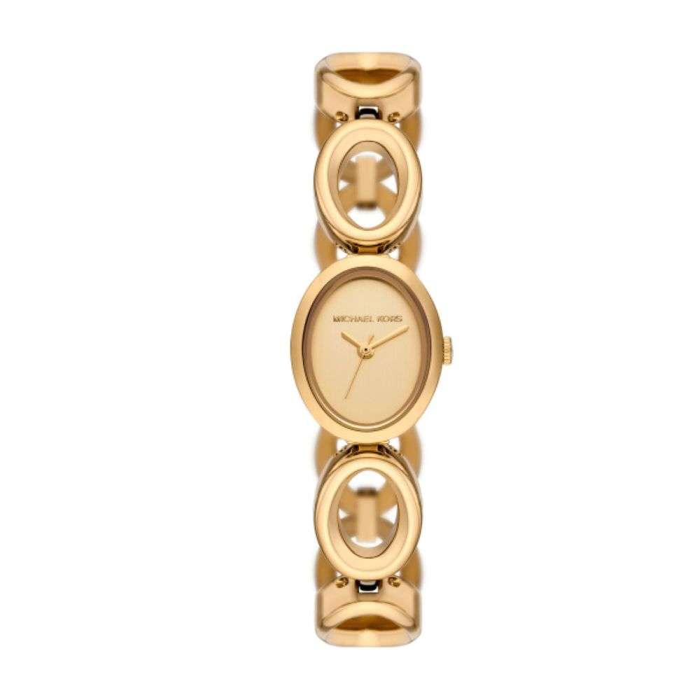 MK4957 Michael Kors Womens Maude gold oval link bracelet watch front image MK4957 Michael Kors Womens Maude gold oval link bracelet watch front image