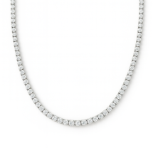 Sterling Silver CZ Set 4 Claw Tennis Style Necklace