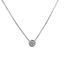 Sterling Silver 3mm Bezel Set CZ Necklet