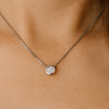 Sterling Silver 3mm Bezel Set CZ Necklet