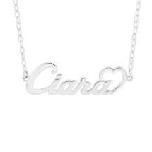 Sterling Silver Handmade Script Name Chain With Heart