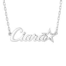 Sterling Silver Handmade Script Name Chain With Star