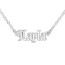 Sterling Silver Handmade Gothic Lettering Name Chain