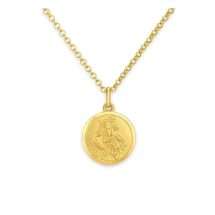 Sterling Silver Gold 18mm Saint Christopher Medal