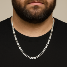 Sterling Silver Gents Flat Curb Super Strong 20 Inch Chain