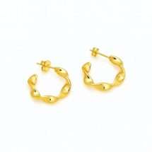 Sterling Silver Gold Plated 20mm Twist Hoop Earrings