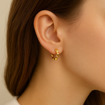 Sterling Silver Gold Plated 20mm Twist Hoop Earrings