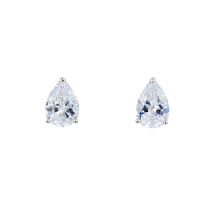Sterling Silver Pear Cut CZ Stud Earrings