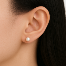 Sterling Silver 5mm Round White Pearl Stud Earring