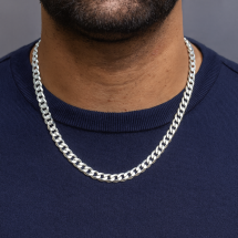 Sterling Silver Gents Flat Curb Super Strong 20 Inch Chain