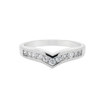 Sterling Silver CZ Channel Set Wishbone Dress Ring
