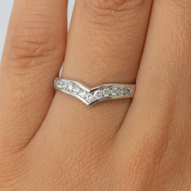 Sterling Silver CZ Channel Set Wishbone Dress Ring