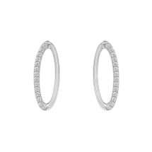 9ct White Gold 0.13ct Real Diamond Oval Stud Earrings