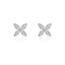 9ct White Gold 0.32ct Real Diamond Butterfly Stud Earrings