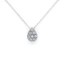 9ct White Gold 0.15ct Diamond Starburst Pendant And Chain