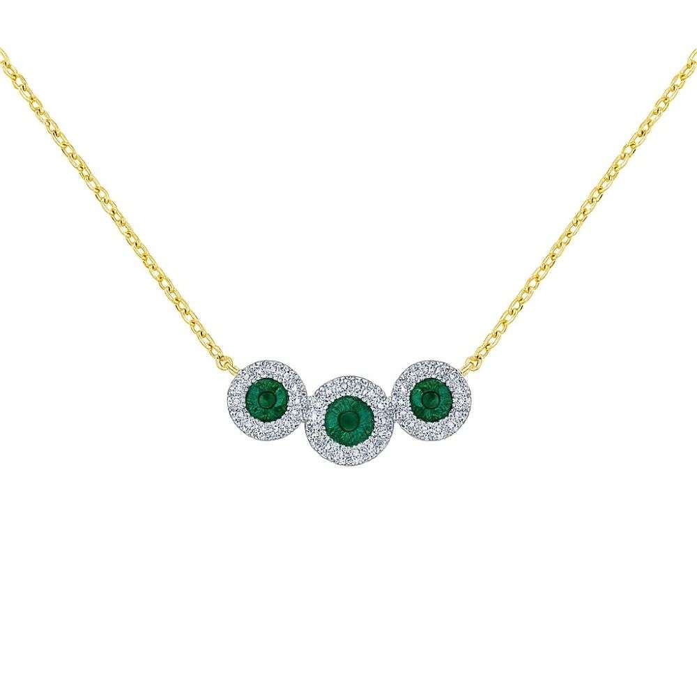 1.10.028E-9ct-yellow-gold-triple-emerald-and-diamond-halo-necklet-bust-image 1.10.028E-9ct-yellow-gold-triple-emerald-and-diamond-halo-necklet-bust-image