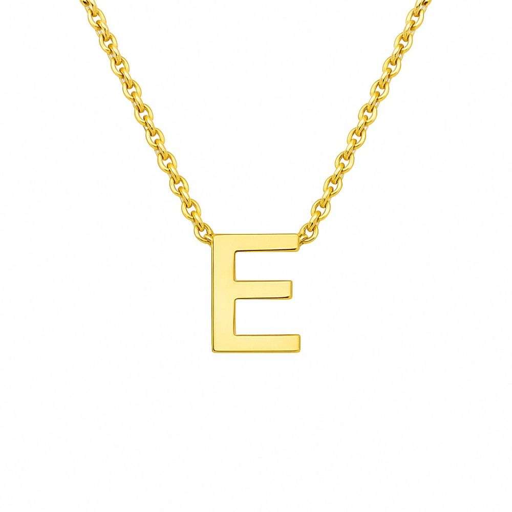 1.19.0154-9ct-yellow-gold-mini-initial-E-pendant-on-chain-front-image 1.19.0154-9ct-yellow-gold-mini-initial-E-pendant-on-chain-front-image