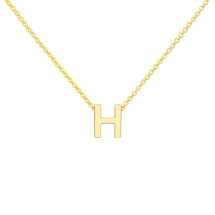 9ct Yellow Gold Mini "H" Initial Pendant And Chain