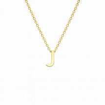 9ct Yellow Gold Mini "J" Initial Pendant And Chain