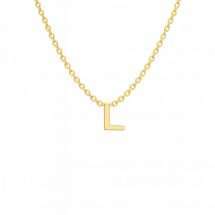 9ct Yellow Gold Mini "L" Initial Pendant And Chain