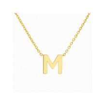 9ct Yellow Gold Mini "M" Initial Pendant And Chain