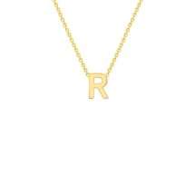 9ct Yellow Gold Mini "R" Initial Pendant And Chain