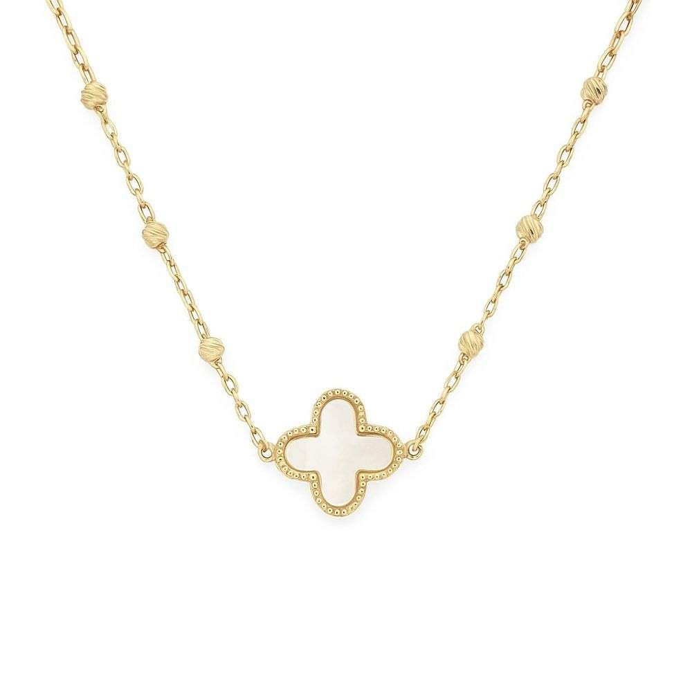 1.19.2230-9ct-yellow-gold-bobble-chain-mother-pearl-petal-necklet-front-image