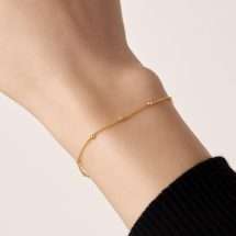 9ct Yellow Gold Curb And Ball Link Bracelet